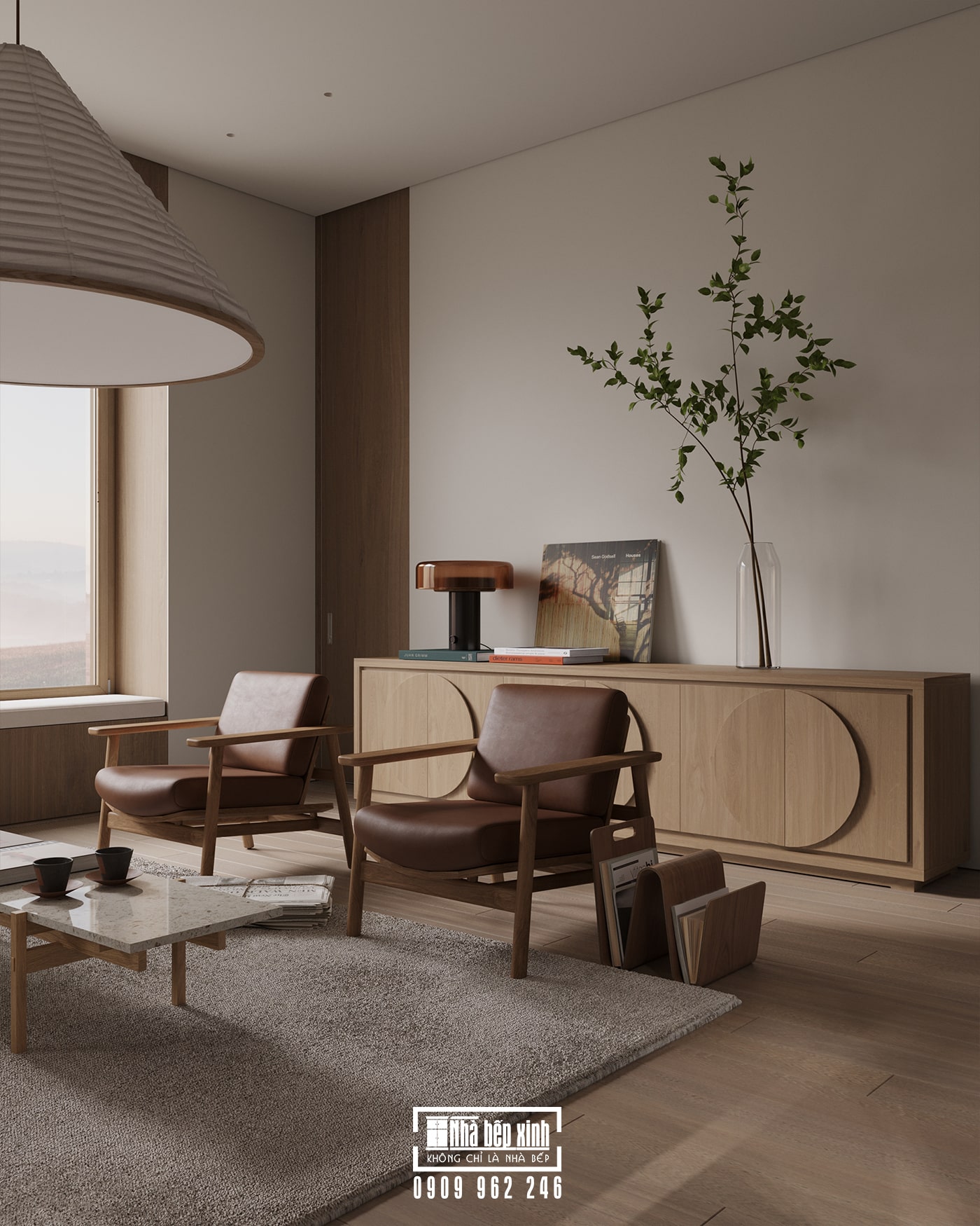THIẾT KẾ NỘI THẤT CĂN HỘ LUMIERE RIVERSIDE QUẬN 2 71.7M2 431 Thiết Kế Nội Thất Căn Hộ Lumiere Riverside Phong Cách Japandi
