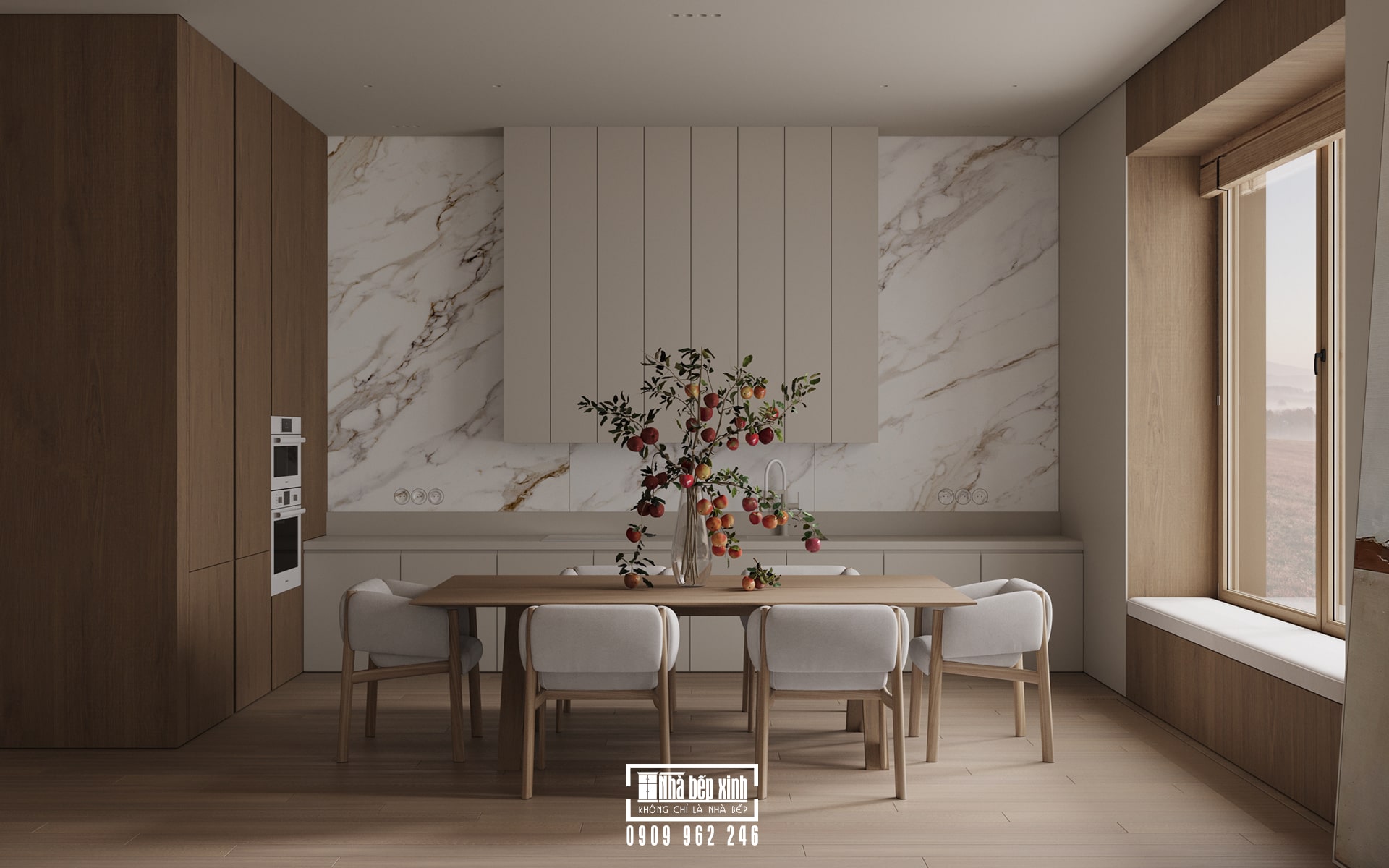 THIẾT KẾ NỘI THẤT CĂN HỘ LUMIERE RIVERSIDE QUẬN 2 71.7M2 432 Thiết Kế Nội Thất Căn Hộ Lumiere Riverside Phong Cách Japandi