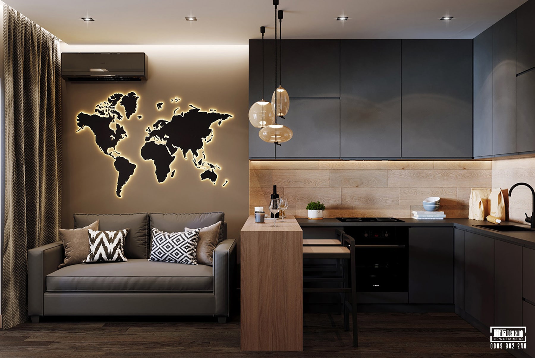 THIẾT KẾ NỘI THẤT CĂN HỘ MASTERI CENTRE POINT 54.33M2 1 Thiết kế nội thất căn hộ Masteri Centre Point