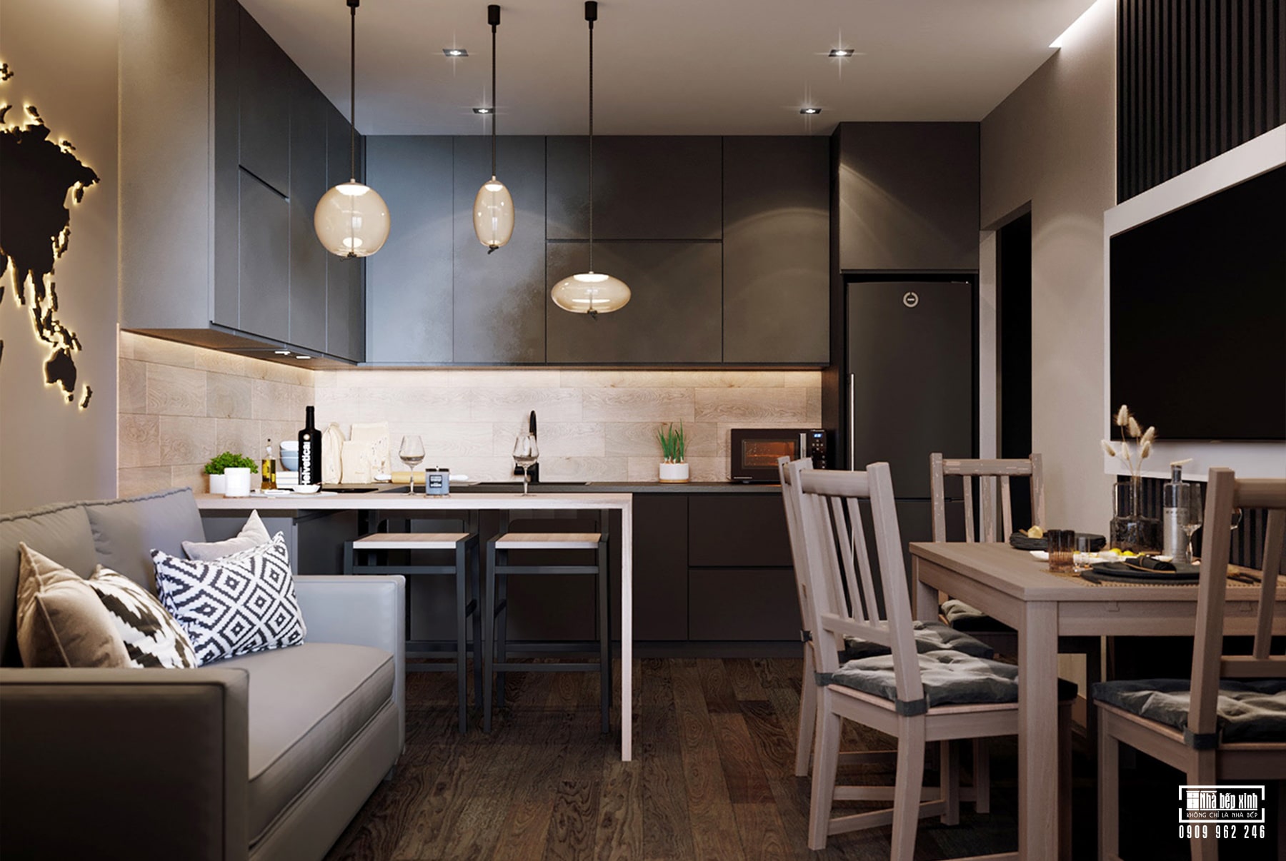 THIẾT KẾ NỘI THẤT CĂN HỘ MASTERI CENTRE POINT 54.33M2 2 Thiết kế nội thất căn hộ Masteri Centre Point