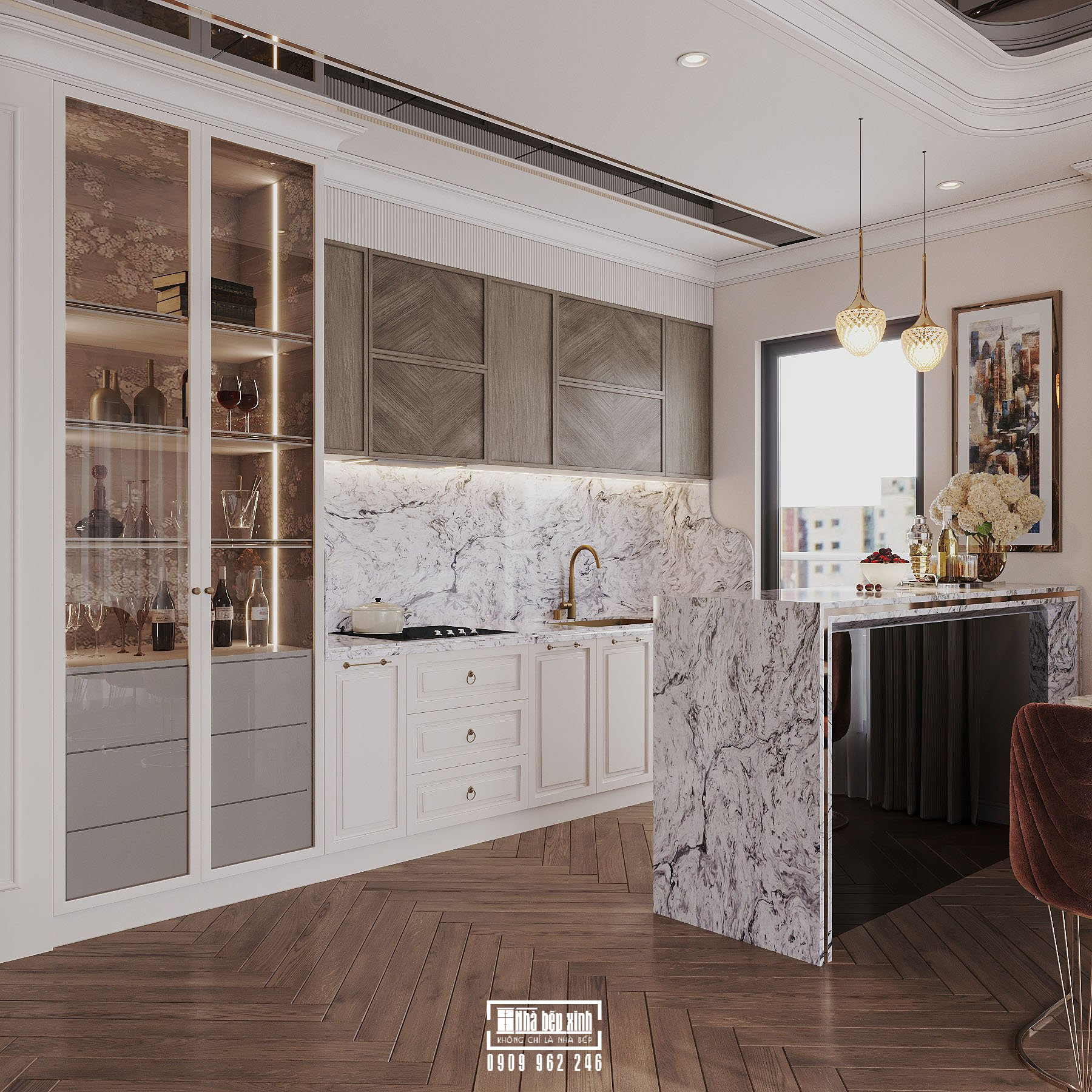 Thiết Kế Nội Thất Căn Hộ Eaton Park 2 Phòng Ngủ Phong Cách Tân Cổ Điển 7 Thiết Kế Nội Thất Căn Hộ Eaton Park Phong Cách Tân Cổ Điển