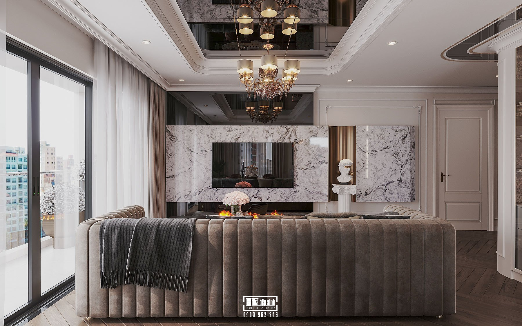 Thiết Kế Nội Thất Căn Hộ Eaton Park 2 Phòng Ngủ Phong Cách Tân Cổ Điển 1 Thiết Kế Nội Thất Căn Hộ Eaton Park Phong Cách Tân Cổ Điển