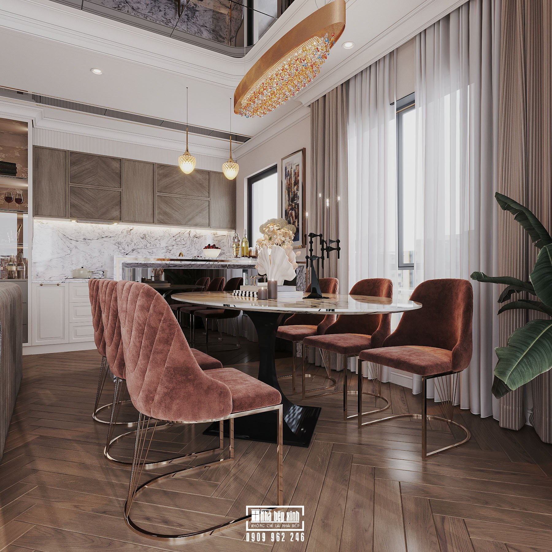 Thiết Kế Nội Thất Căn Hộ Eaton Park 2 Phòng Ngủ Phong Cách Tân Cổ Điển 3 Thiết Kế Nội Thất Căn Hộ Eaton Park Phong Cách Tân Cổ Điển