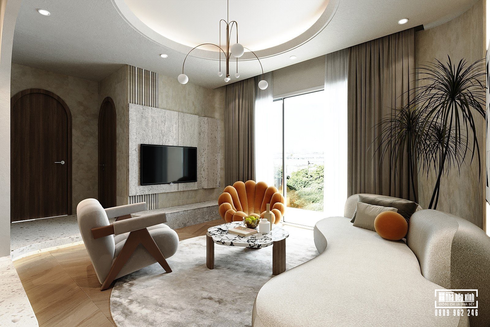 Thiết kế Nội thất Eaton Park 107M2 Phong cách Wabi Sabi 1 Thiết Kế Nội Thất Eaton Park