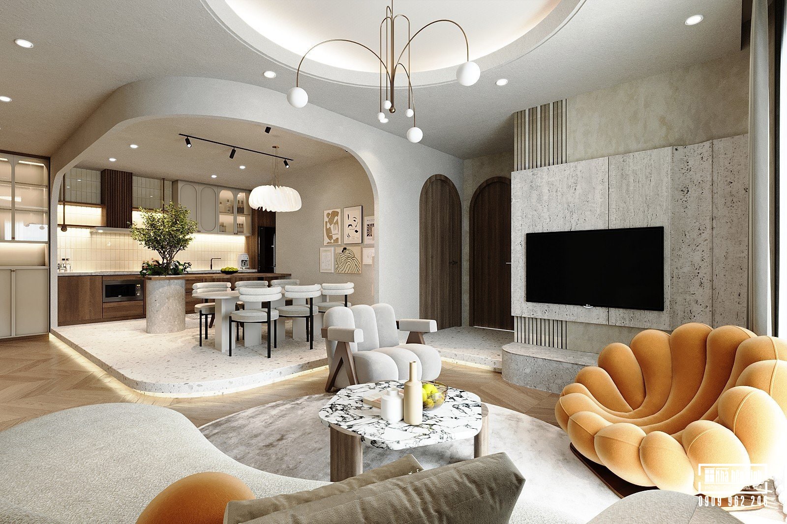 Thiết kế Nội thất Eaton Park 107M2 Phong cách Wabi Sabi 3 Thiết kế Nội thất Eaton Park