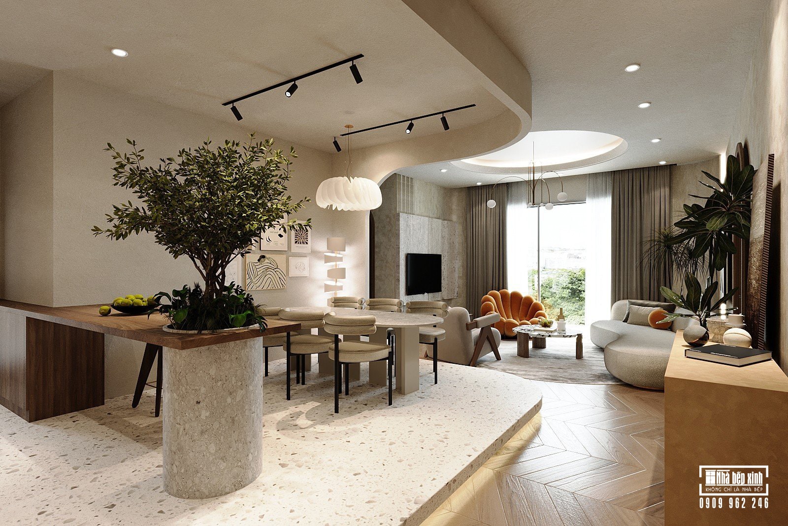 Thiết kế Nội thất Eaton Park 107M2 Phong cách Wabi Sabi 2 Thiết Kế Nội Thất Eaton Park