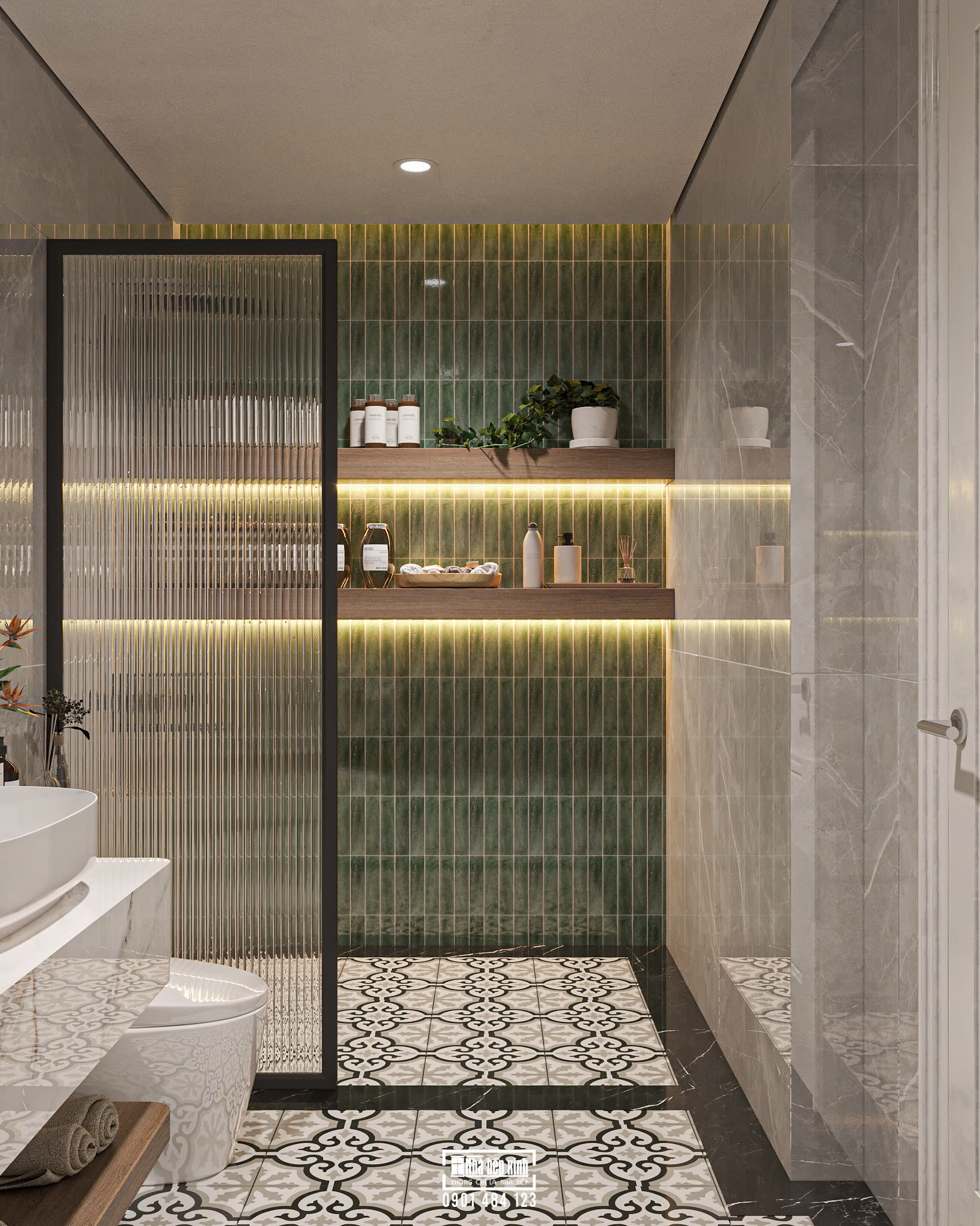 Thiết Kế Nội Thất Căn Hộ Eaton Park 18 Nốt lặng an yên trong không gian sống Nếu phòng khách là nơi kết nối cộng đồng, thì phòng trà chính là "trái tim" của sự tĩnh tại. Trong Thiết kế Nội thất căn hộ Eaton Park, chúng tôi đặc biệt chú trọng tạo ra một góc nhỏ dành riêng cho những khoảng nghỉ – nơi gia chủ có thể tạm gác lại nhịp sống hối hả của Sài Gòn để lắng nghe chính mình. Không gian phòng trà được thiết kế với triết lý tối giản (Minimalism), lấy vật liệu gỗ làm chủ đạo để mang lại cảm giác ấm áp và gần gũi với thiên nhiên. Ánh sáng trong căn phòng được tinh chỉnh dịu nhẹ, tạo nên một bầu không khí trầm mặc, tôn lên nét tinh tế của bộ trà đạo và từng đường vân gỗ tự nhiên. Đây không chỉ là nơi thưởng trà, mà còn là góc nhỏ để bạn thiền định, đọc sách hay trò chuyện sâu sắc cùng người thân. Với chúng tôi, việc đưa một phòng trà vào căn hộ 3 phòng ngủ tại Eaton Park không phải là sự sắp đặt ngẫu nhiên, mà là sự thấu hiểu về nhu cầu cân bằng năng lượng trong cuộc sống hiện đại. Một tách trà ngon trong không gian được thiết kế tỉ mỉ sẽ là "liều thuốc" tinh thần quý giá nhất, giúp bạn tái tạo năng lượng mỗi ngày. Nhà Bếp Xinh tin rằng, chính những góc không gian tĩnh lặng như thế này mới là yếu tố định hình nên phong cách sống riêng biệt và đầy chất nghệ thuật của gia chủ Eaton Park.