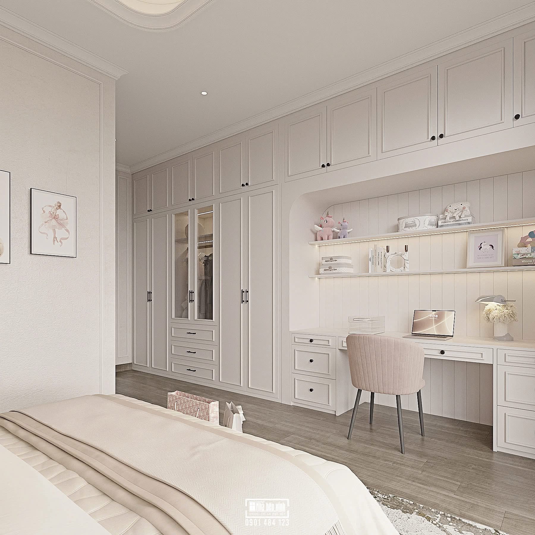 THIẾT KẾ NỘI THẤT NHÀ PHỐ 8MX20M PHONG CÁCH TÂN CỔ ĐIỂN 17 THIẾT KẾ NỘI THẤT NHÀ PHỐ PHONG CÁCH TÂN CỔ ĐIỂN