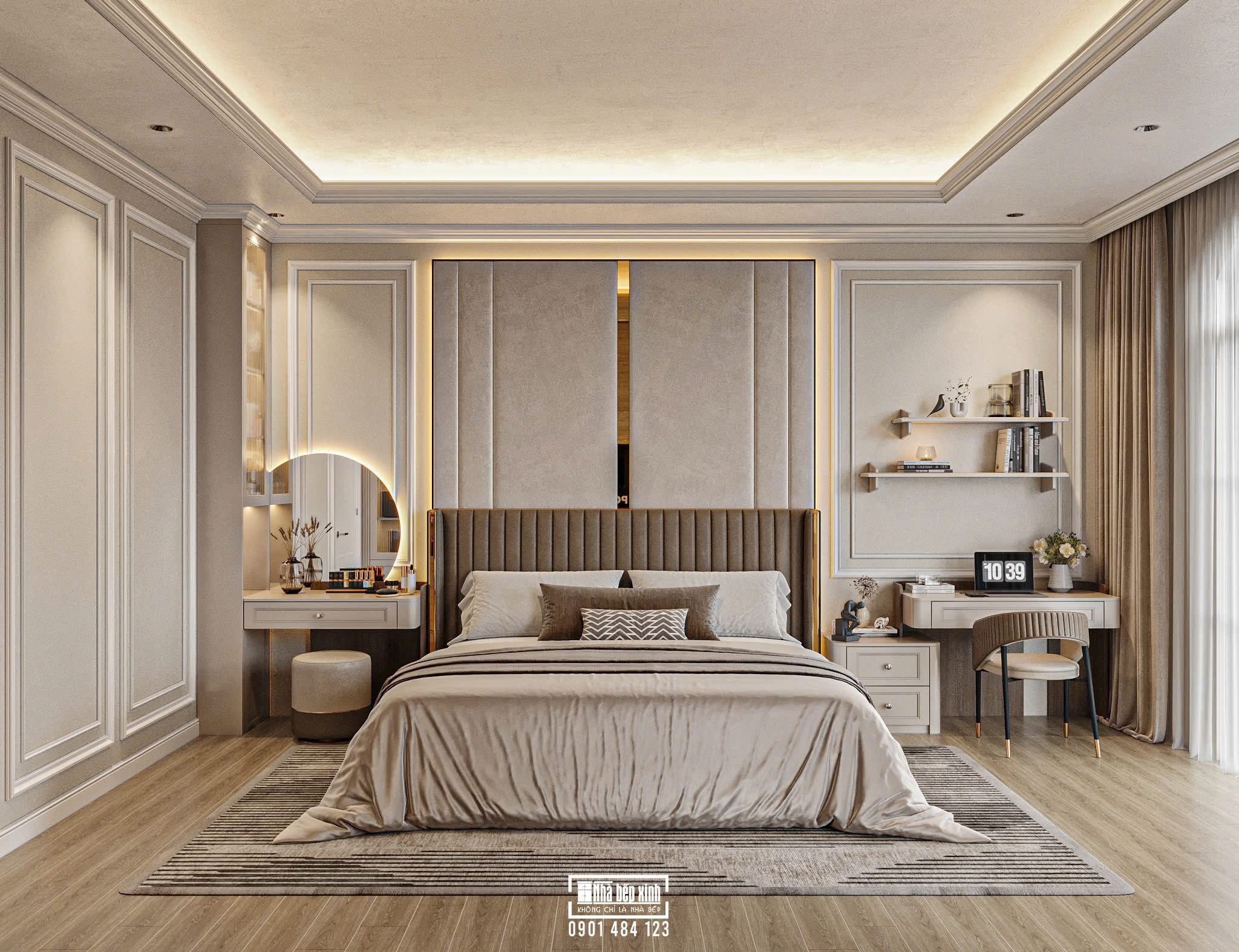 THIẾT KẾ NỘI THẤT NHÀ PHỐ 8MX20M PHONG CÁCH TÂN CỔ ĐIỂN 13 650019862 1541172561349708 3012629226073106344 n