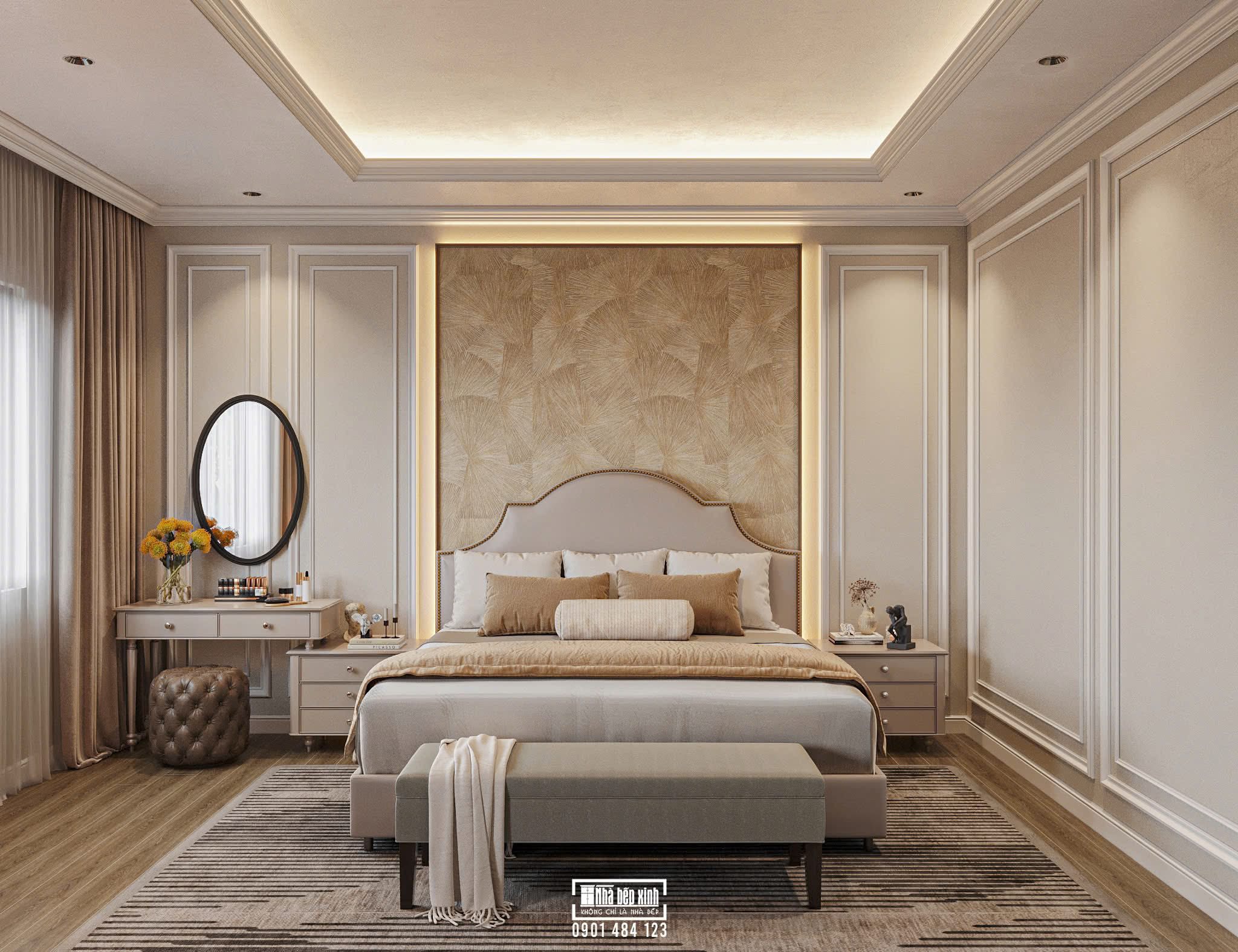 THIẾT KẾ NỘI THẤT NHÀ PHỐ 8MX20M PHONG CÁCH TÂN CỔ ĐIỂN 20 650972611 1541172574683040 7018594488378669617 n