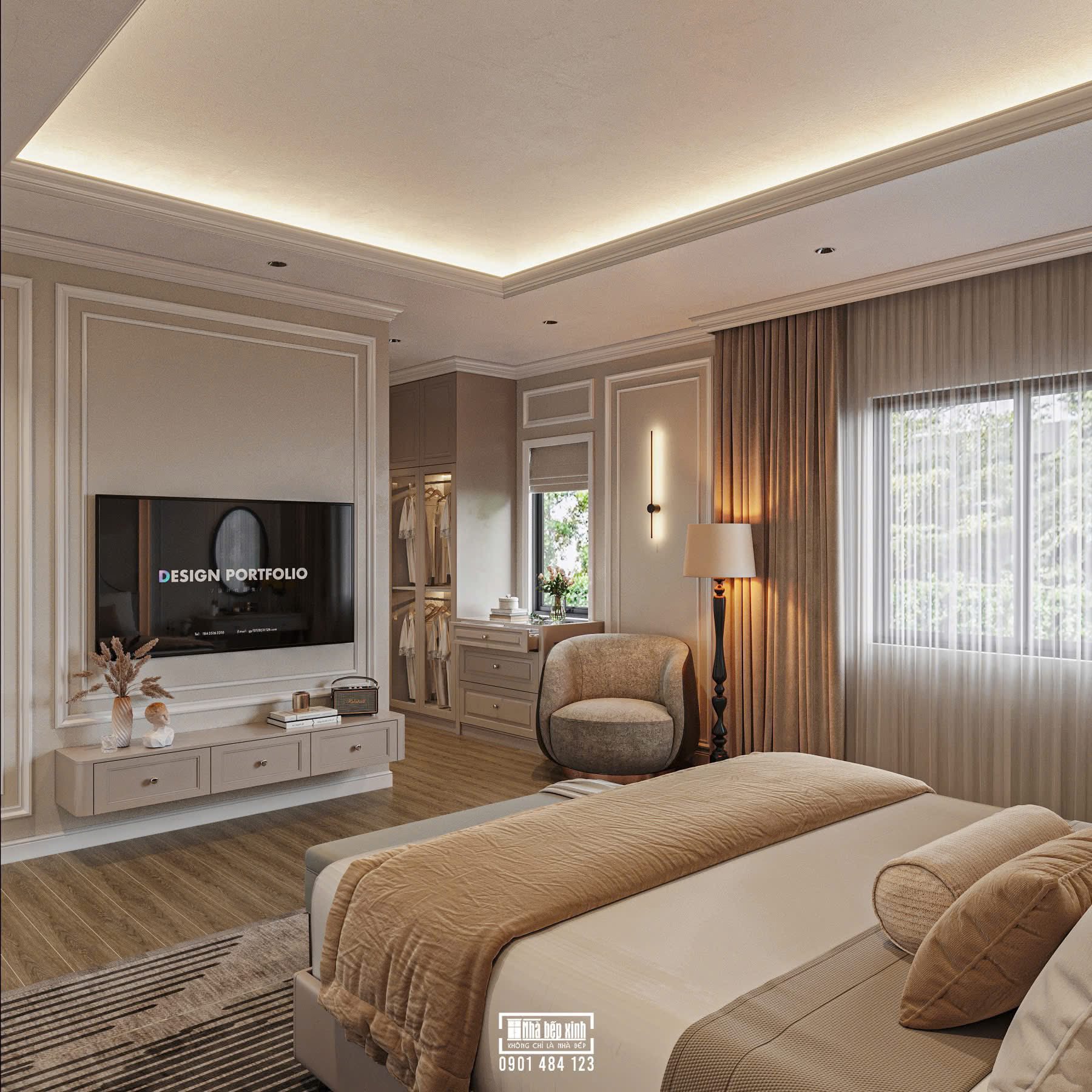 THIẾT KẾ NỘI THẤT NHÀ PHỐ 8MX20M PHONG CÁCH TÂN CỔ ĐIỂN 21 651152950 1541172048016426 6094688121899983121 n