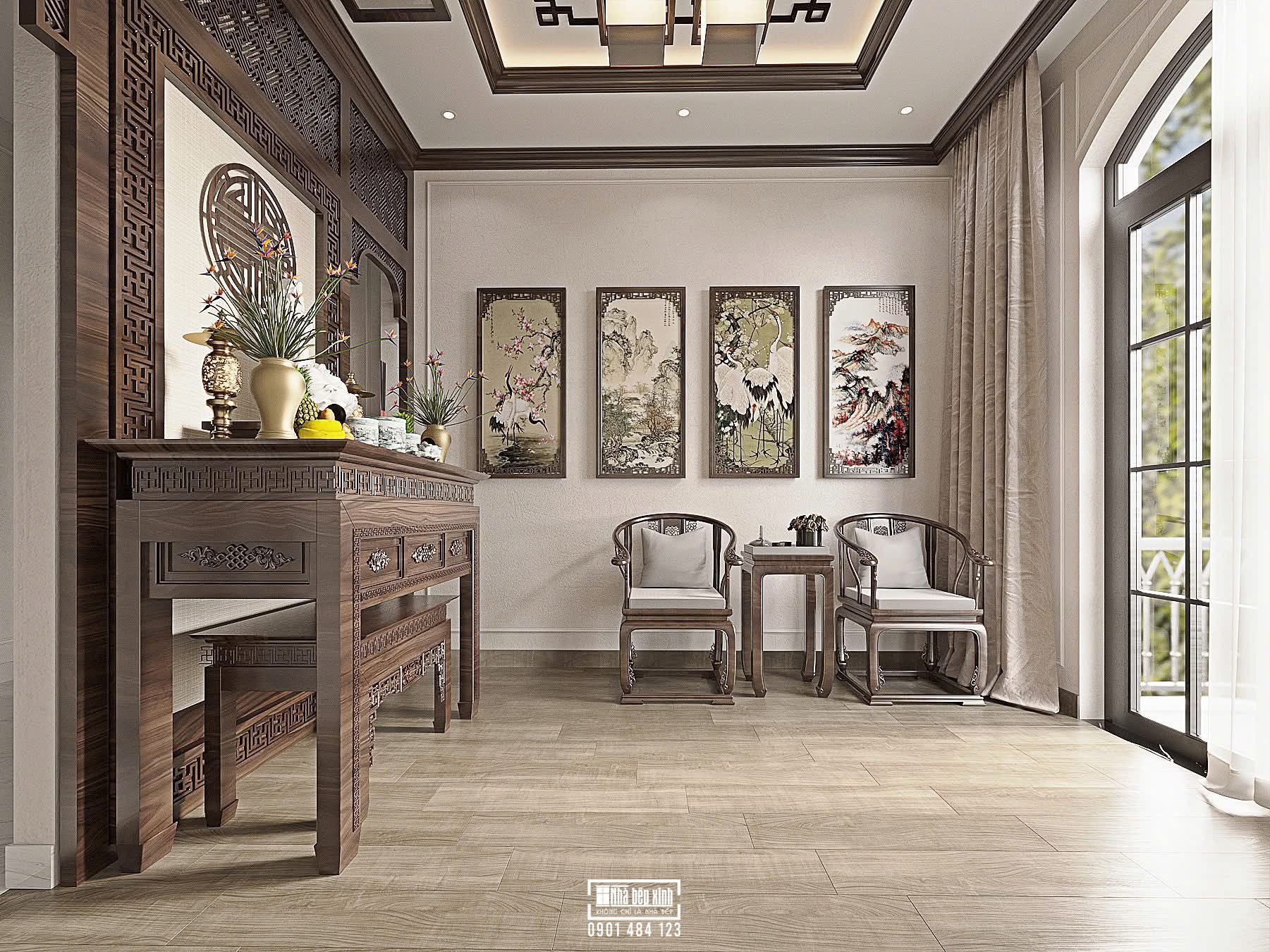 THIẾT KẾ NỘI THẤT NHÀ PHỐ 8MX20M PHONG CÁCH TÂN CỔ ĐIỂN 25 651206241 1541172418016389 5041350349746848050 n